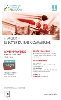LE LOYER DU BAIL COMMERCIAL