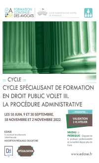 CYCLE SPÉCIALISANT DE FORMATION EN DROIT PUBLIC. VOLET III - ATELIER I - LE JUGE ADMINISTRATIF ET LE RECOURS POUR EXCÈS DE POUVOIR