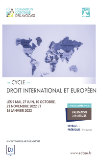 CYCLE DROIT INTERNATIONAL PRIVE ET EUROPEEN ATELIER III - PRATIQUE DU DROIT INTERNATIONAL PIVE DE LA FAMILLE NIVEAU 1