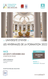 UNIVERSITÉ D'HIVER - LES HIVERNALES DE LA FORMATION 2022